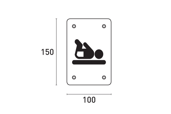 Placa sinal�tica 150x100 - INOX 304